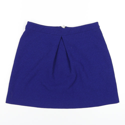 New Look Girls Blue Polyester A-Line Skirt Size 12-13 Years Regular Zip