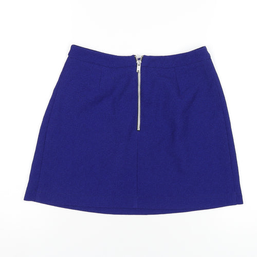New Look Girls Blue Polyester A-Line Skirt Size 12-13 Years Regular Zip