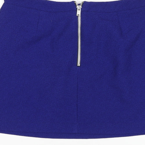 New Look Girls Blue Polyester A-Line Skirt Size 12-13 Years Regular Zip