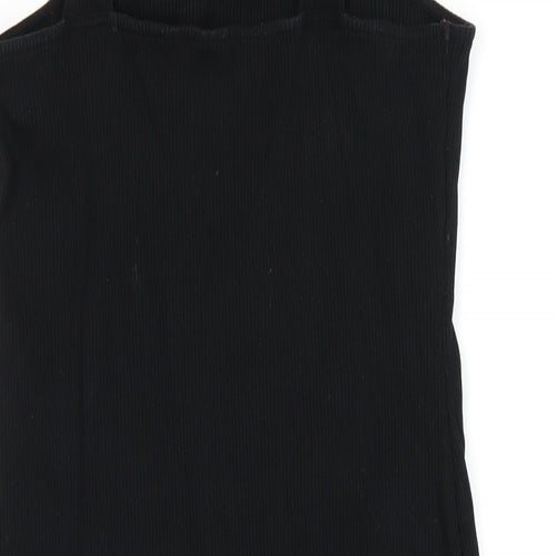 ASOS Womens Black Cotton Bodycon Size 12 Square Neck Pullover