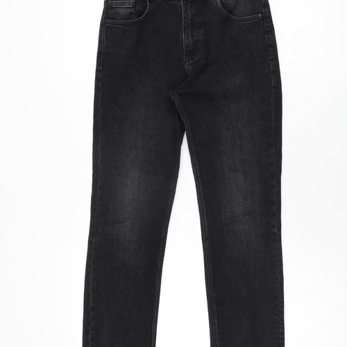 Zara Womens Black Cotton Skinny Jeans Size 4 L25.5 in Regular Zip