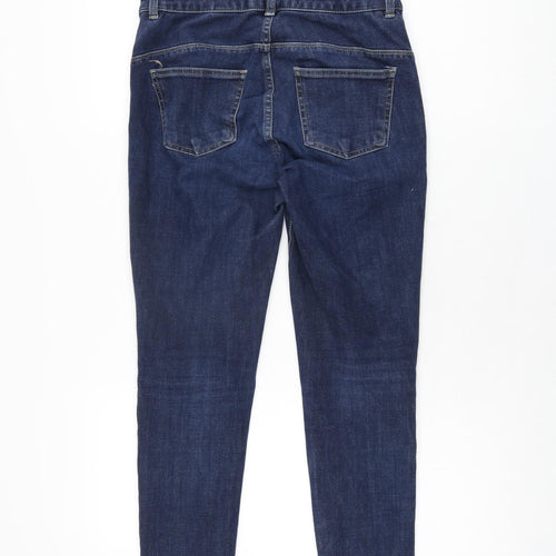 NEXT Womens Blue Cotton Skinny Jeans Size 10 L27 in Regular Zip