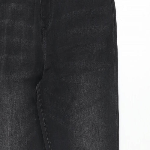 Marks and Spencer Girls Black Cotton Skinny Jeans Size 11-12 Years L25 in Regular Zip