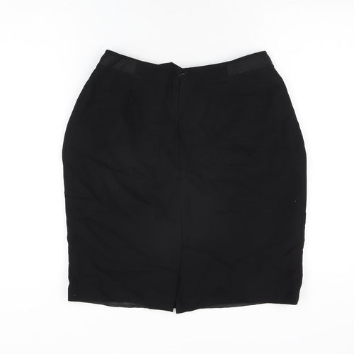 Precis Womens Black Wool A-Line Skirt Size 12 Zip