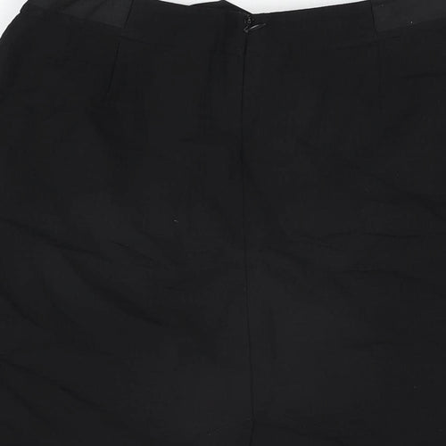 Precis Womens Black Wool A-Line Skirt Size 12 Zip