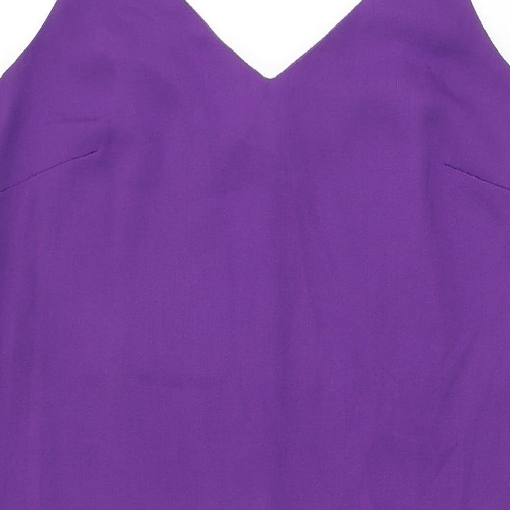 H&M Womens Purple Polyester Slip Dress Size M V-Neck Pullover