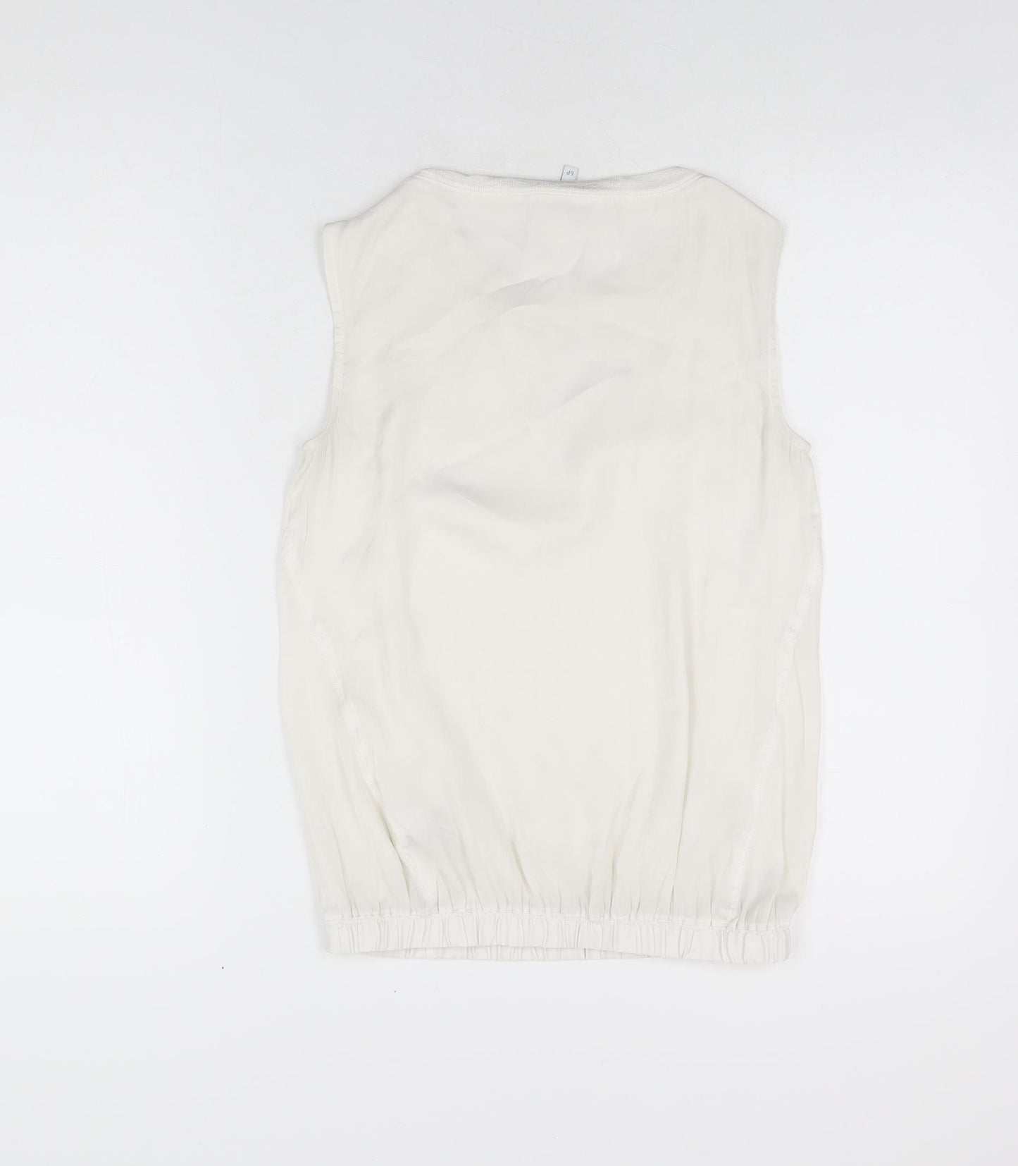 NEXT Womens White Polyester Basic Blouse Size 6 Round Neck