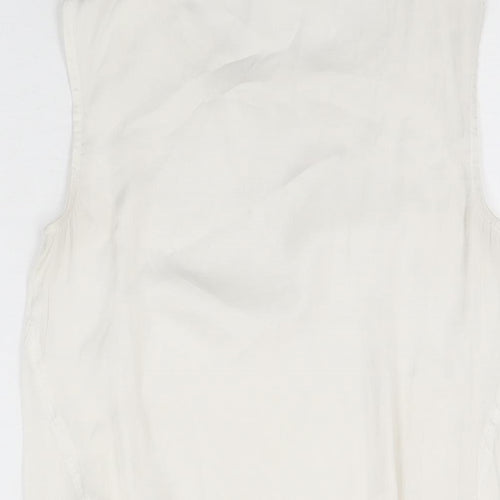 NEXT Womens White Polyester Basic Blouse Size 6 Round Neck