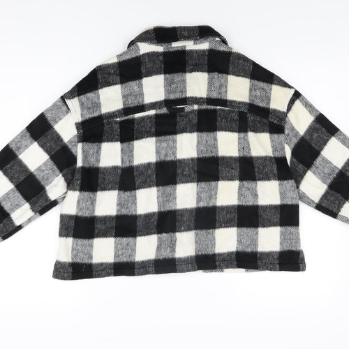 Zara Womens Black Geometric Jacket Size L Button