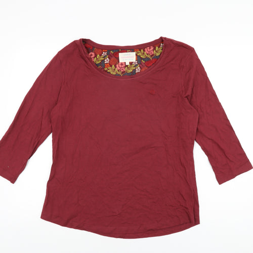 Moshulu Womens Red Solid Cotton Top Pyjama Top Size L