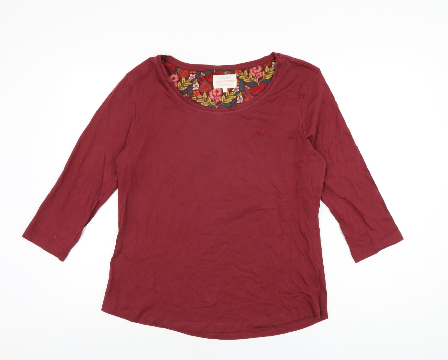 Moshulu Womens Red Solid Cotton Top Pyjama Top Size L