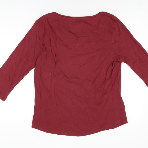 Moshulu Womens Red Solid Cotton Top Pyjama Top Size L