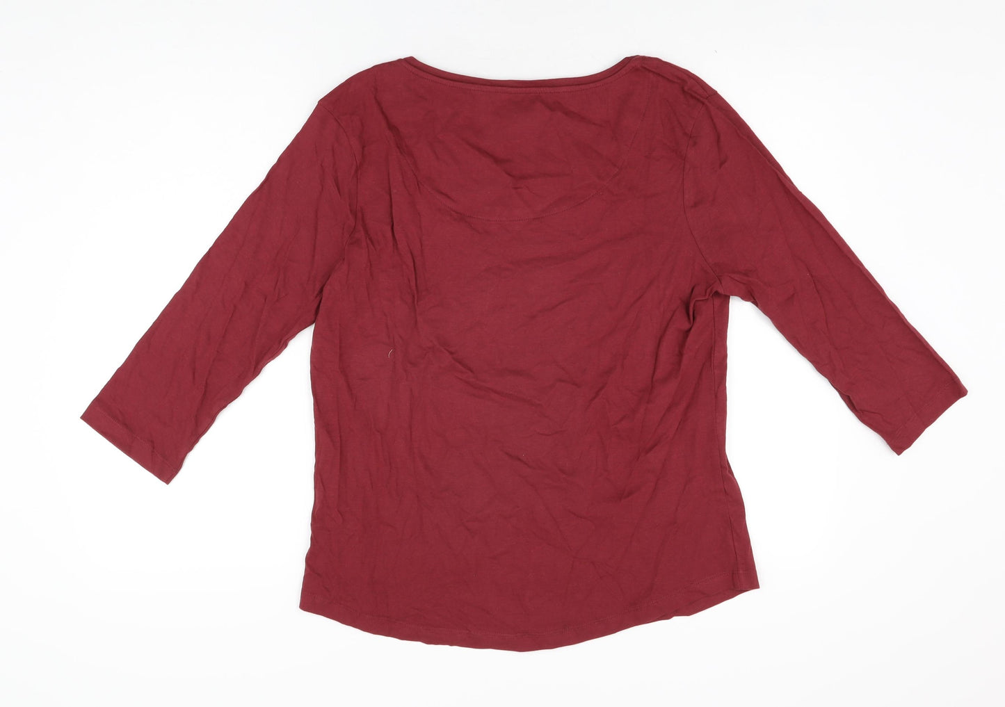 Moshulu Womens Red Solid Cotton Top Pyjama Top Size L