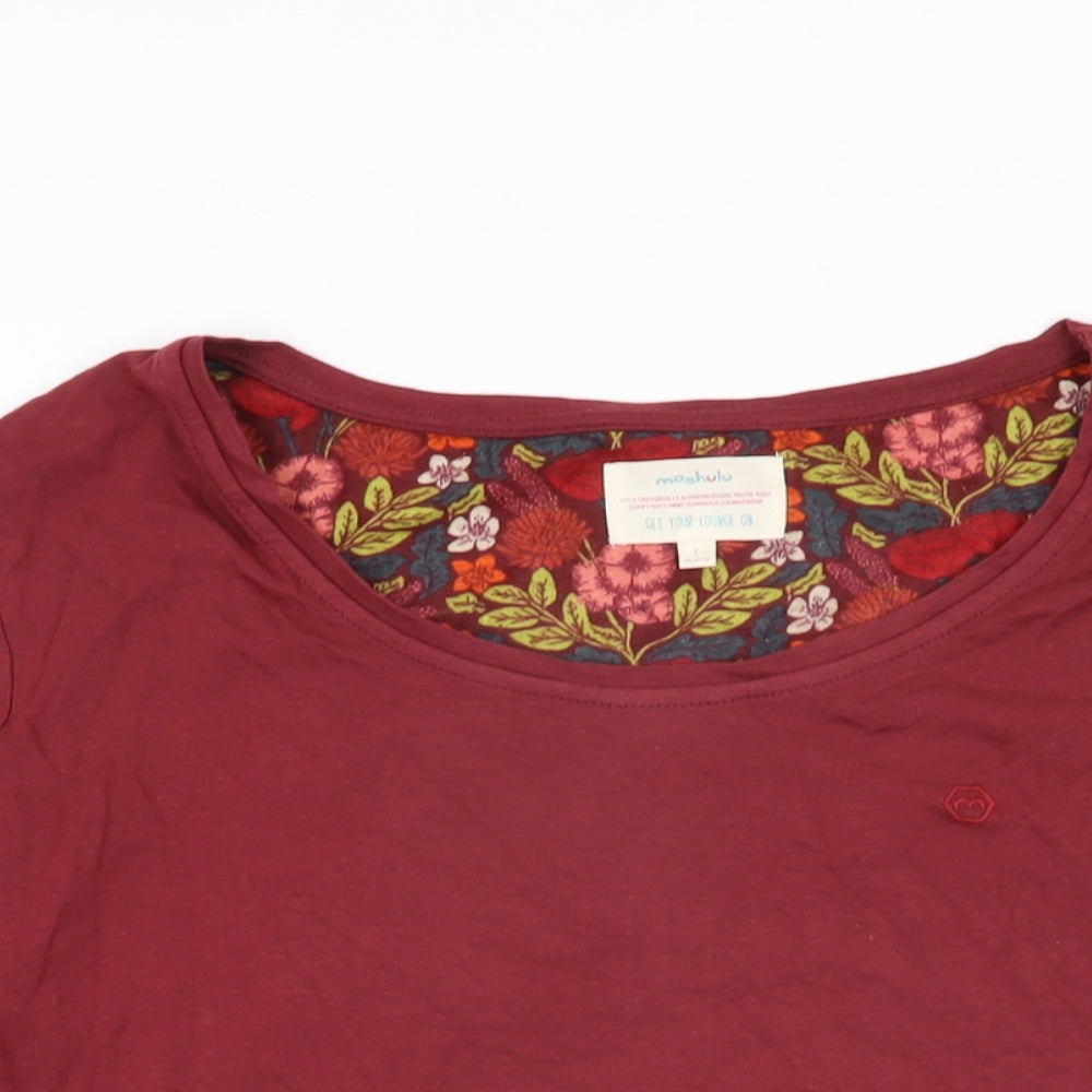 Moshulu Womens Red Solid Cotton Top Pyjama Top Size L