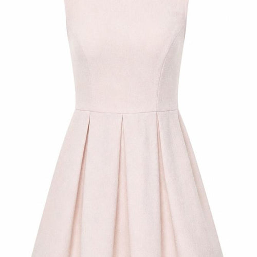 FOREVER 21 Womens Pink Polyester Skater Dress Size S Round Neck Zip