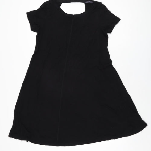 Marks and Spencer Womens Black Viscose Shift Size 14 Round Neck Pullover