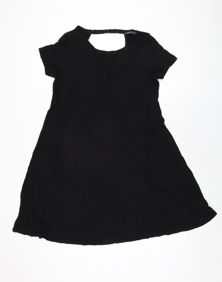 Marks and Spencer Womens Black Viscose Shift Size 14 Round Neck Pullover