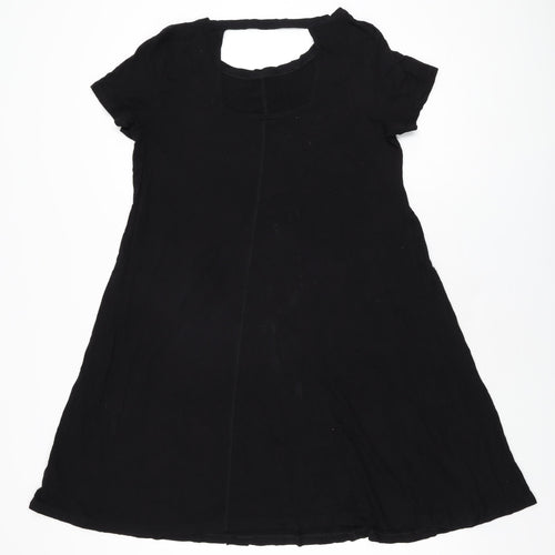 Marks and Spencer Womens Black Viscose Shift Size 14 Round Neck Pullover