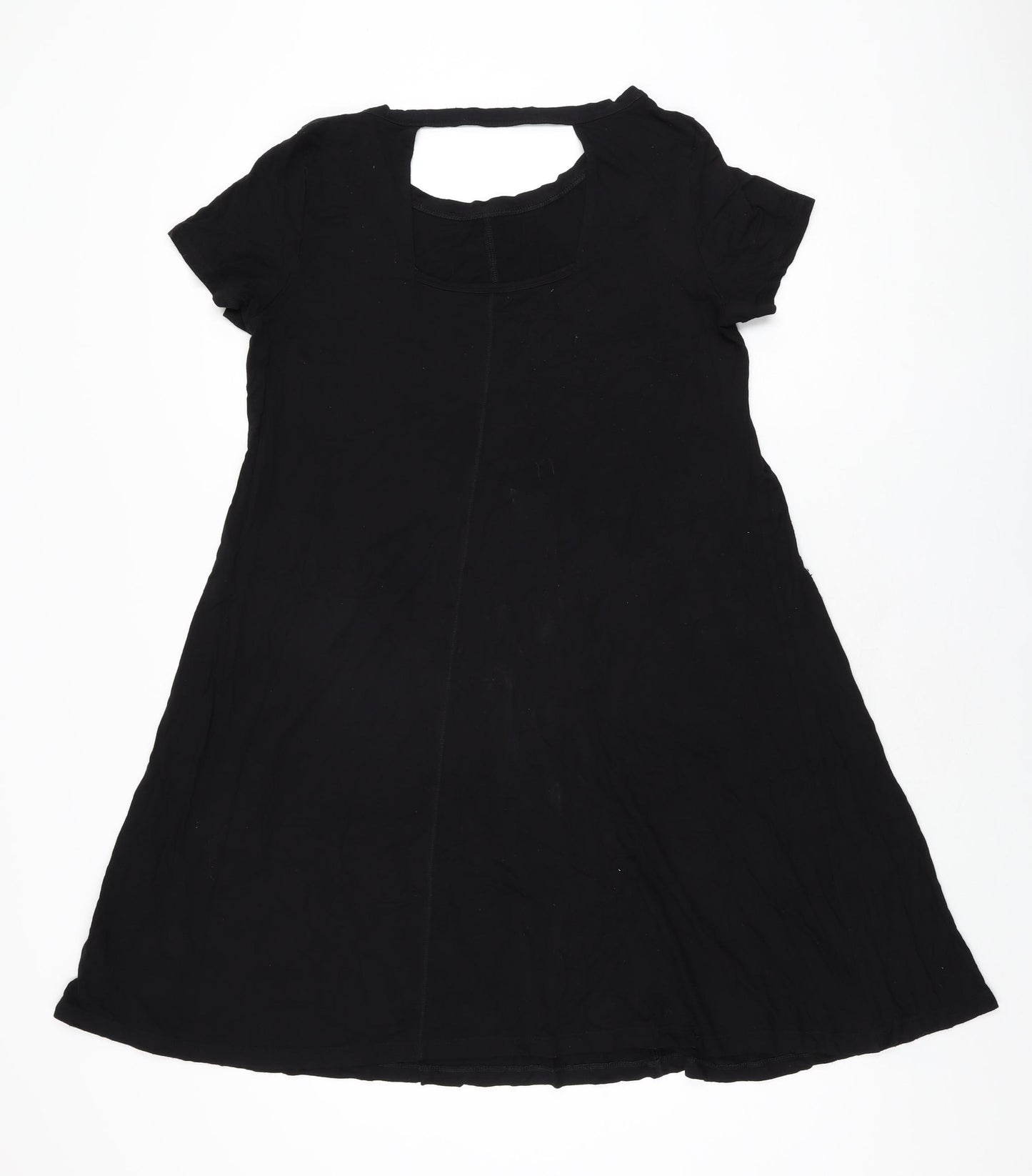 Marks and Spencer Womens Black Viscose Shift Size 14 Round Neck Pullover