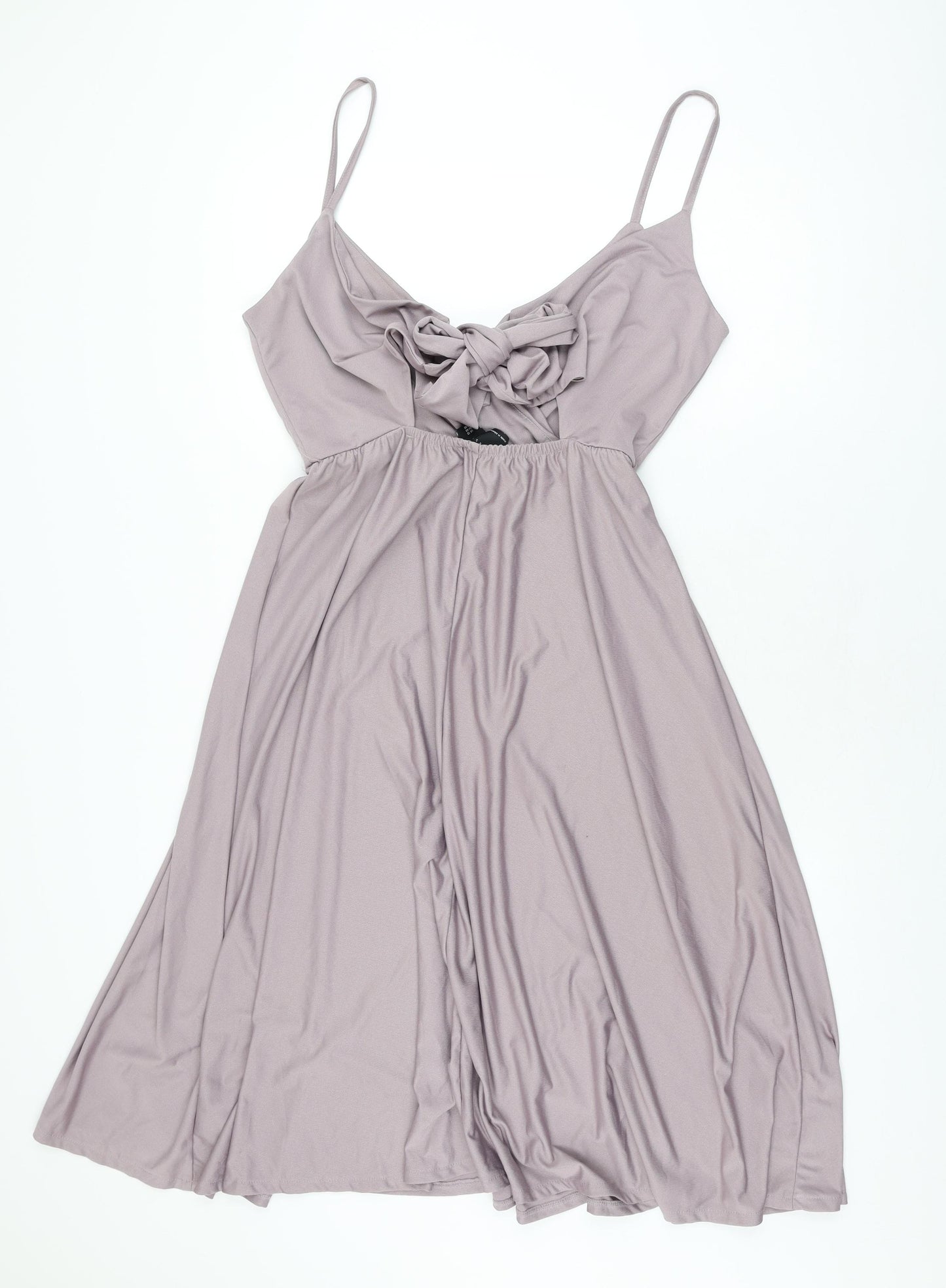 ASOS Womens Purple Polyester A-Line Size 12 V-Neck Tie