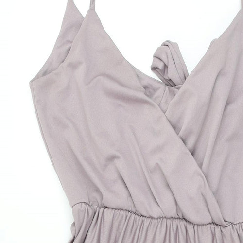 ASOS Womens Purple Polyester A-Line Size 12 V-Neck Tie