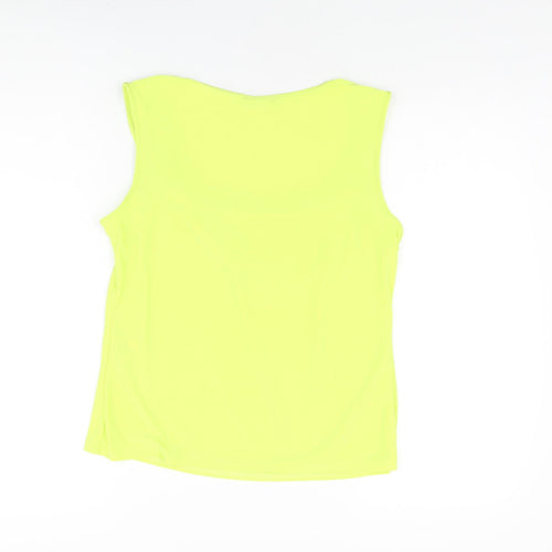 Roman Womens Yellow Polyester Basic T-Shirt Size 16 Cowl Neck