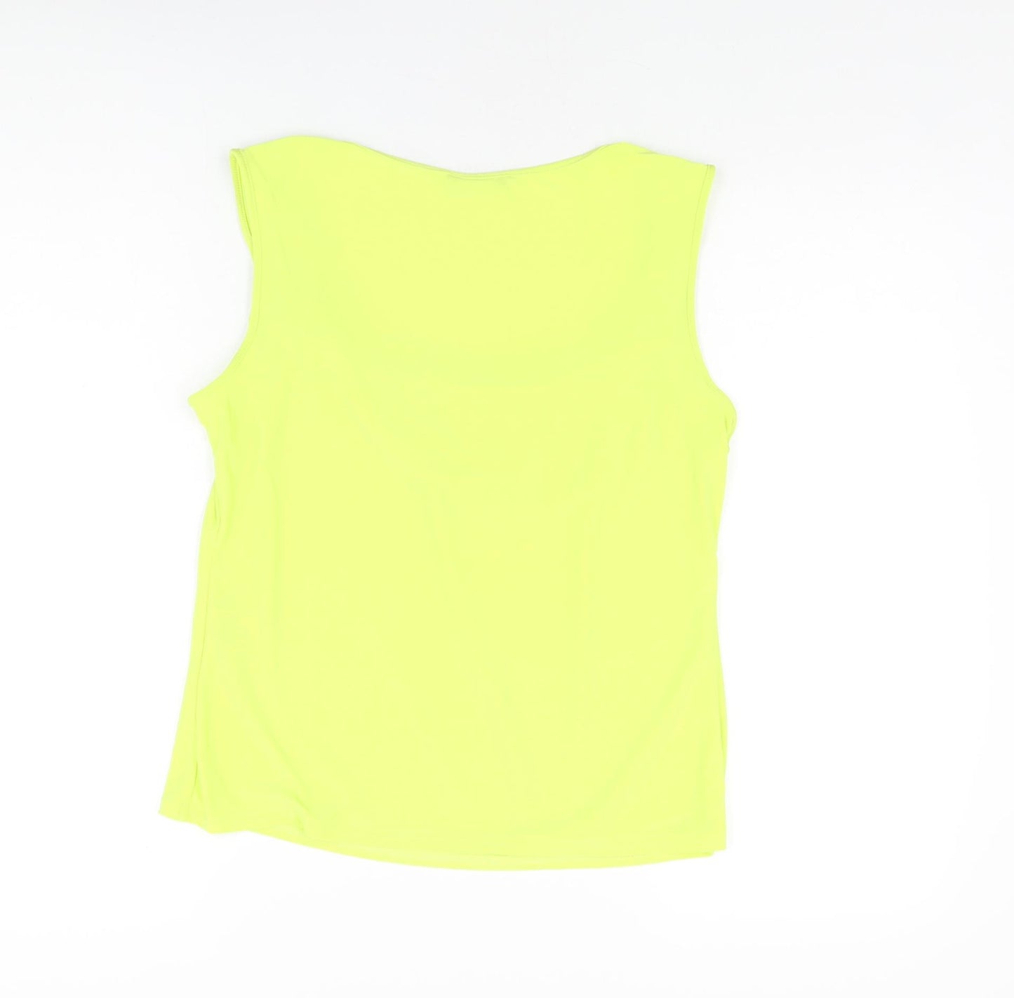 Roman Womens Yellow Polyester Basic T-Shirt Size 16 Cowl Neck