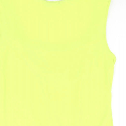 Roman Womens Yellow Polyester Basic T-Shirt Size 16 Cowl Neck