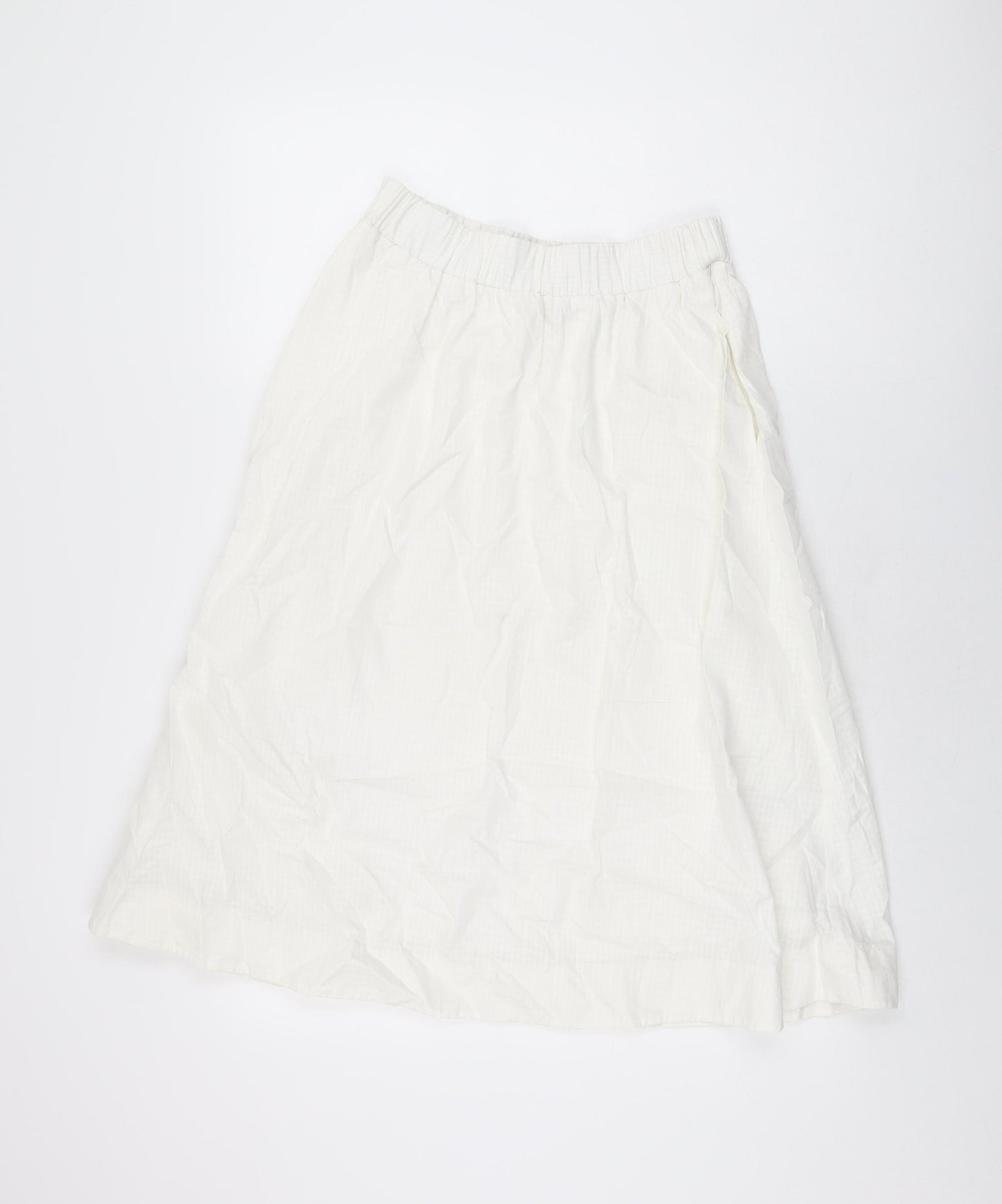 Oliver Bonas Womens White Cotton Swing Skirt Size 10