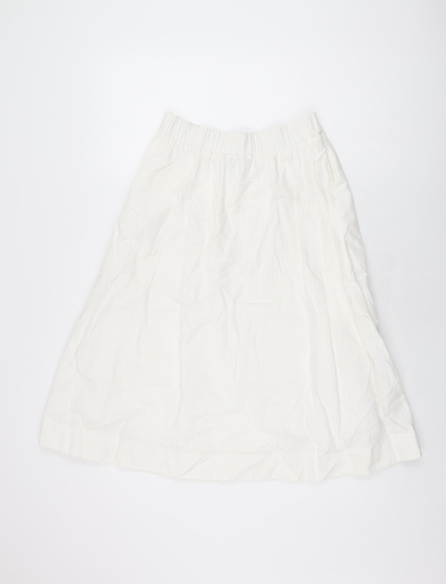 Oliver Bonas Womens White Cotton Swing Skirt Size 10