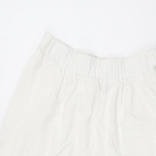 Oliver Bonas Womens White Cotton Swing Skirt Size 10