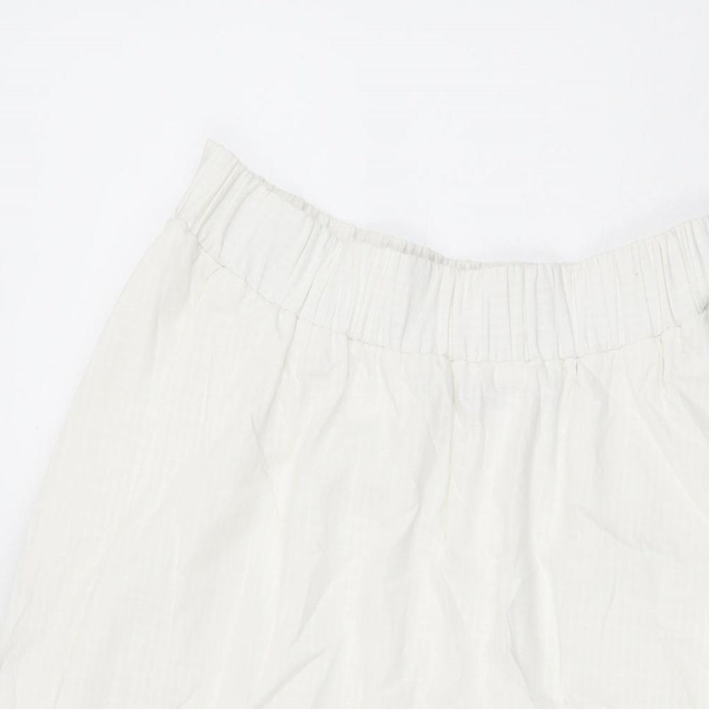 Oliver Bonas Womens White Cotton Swing Skirt Size 10