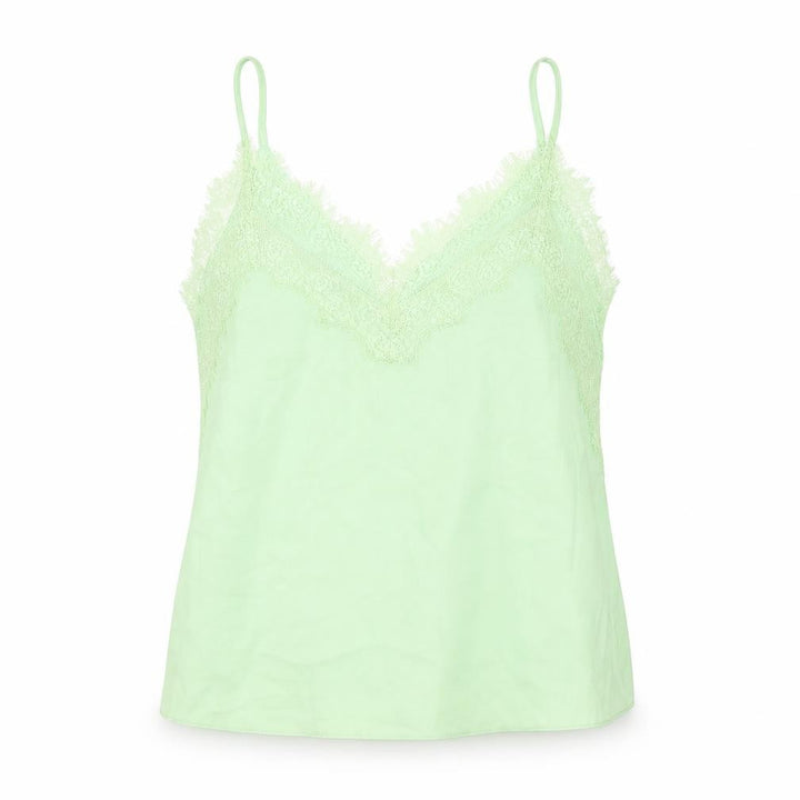 Nasty Gal Womens Green Polyester Camisole T-Shirt Size S V-Neck