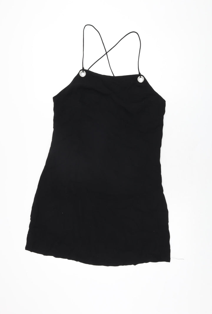 Urban Outfitters Womens Black Viscose Mini Size M Square Neck Zip
