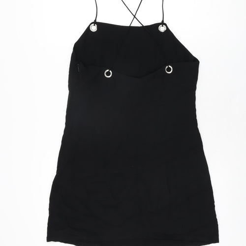 Urban Outfitters Womens Black Viscose Mini Size M Square Neck Zip