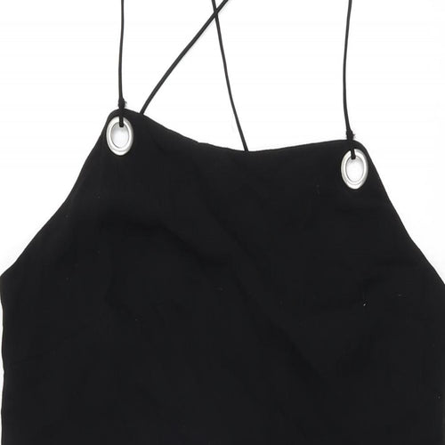 Urban Outfitters Womens Black Viscose Mini Size M Square Neck Zip