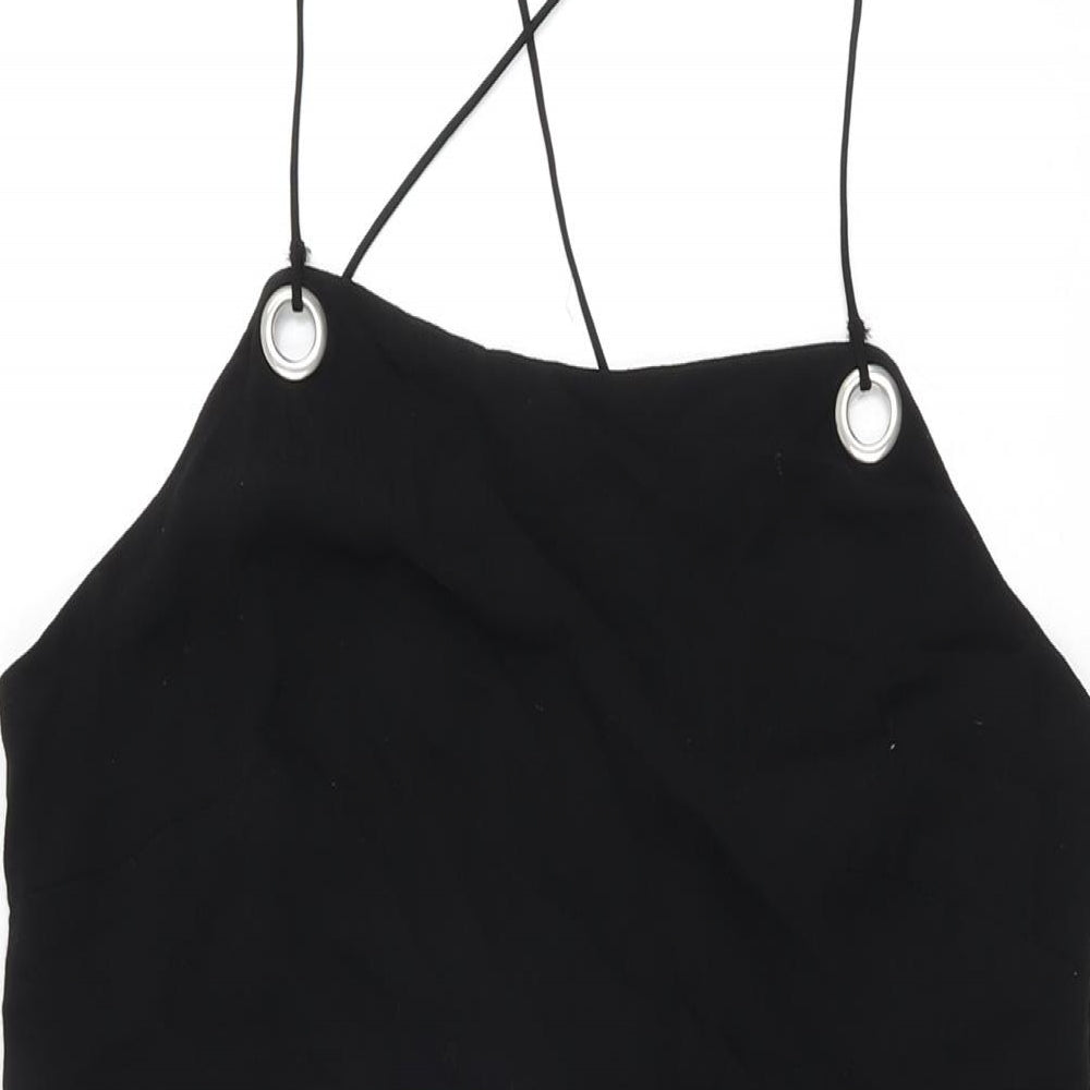Urban Outfitters Womens Black Viscose Mini Size M Square Neck Zip