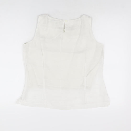 Klass Womens White Polyester Basic T-Shirt Size 14 Scoop Neck