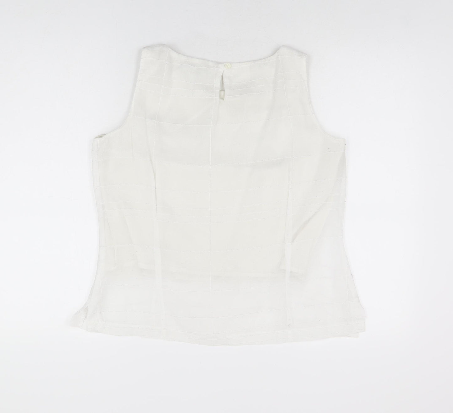 Klass Womens White Polyester Basic T-Shirt Size 14 Scoop Neck