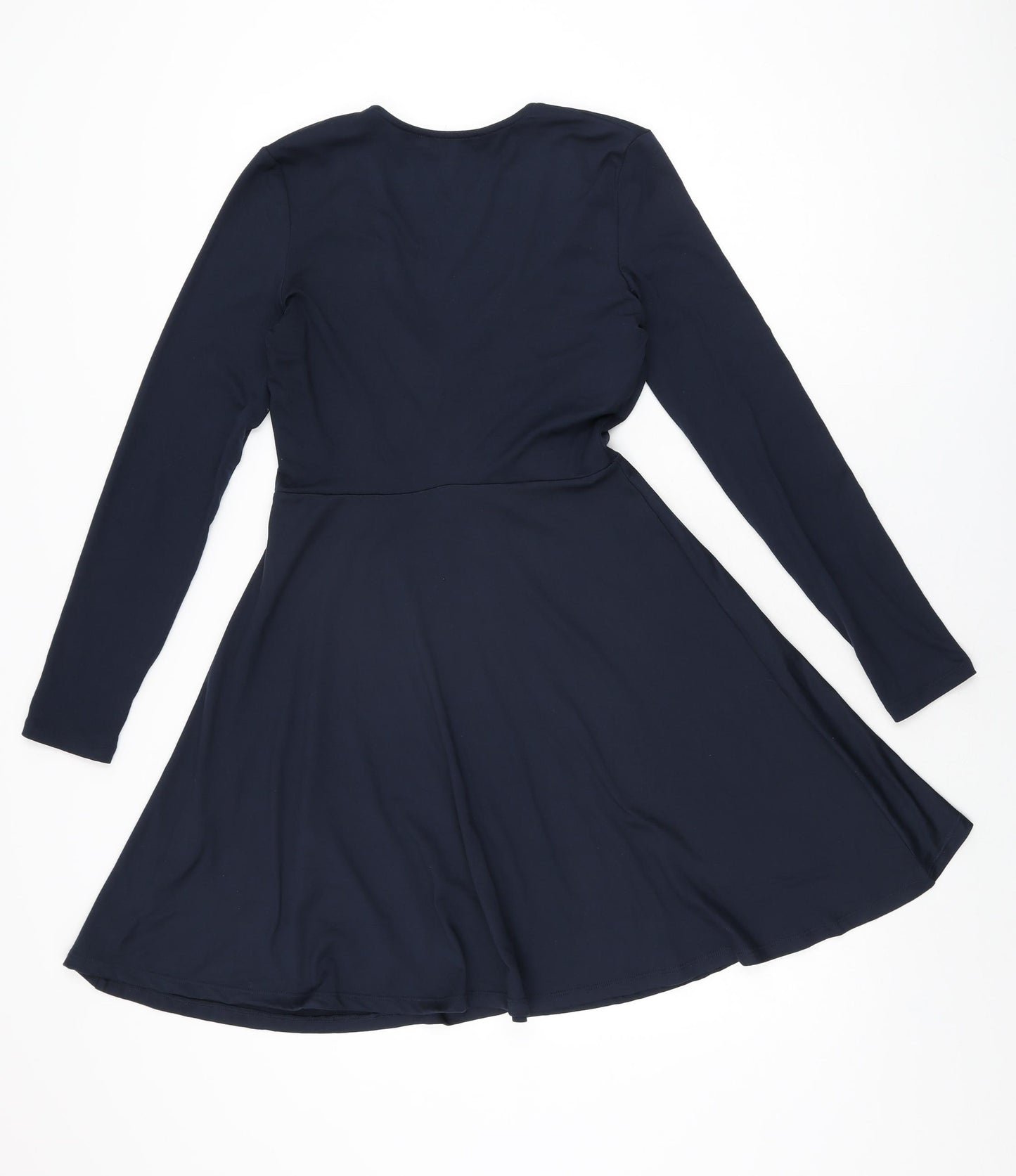Terranova Womens Blue Polyester Skater Dress Size S V-Neck Pullover