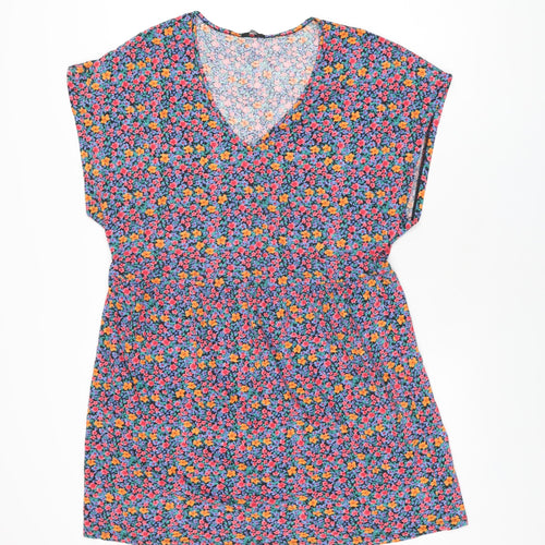 Tezenis Womens Multicoloured Floral Cotton Shift Size L V-Neck Pullover