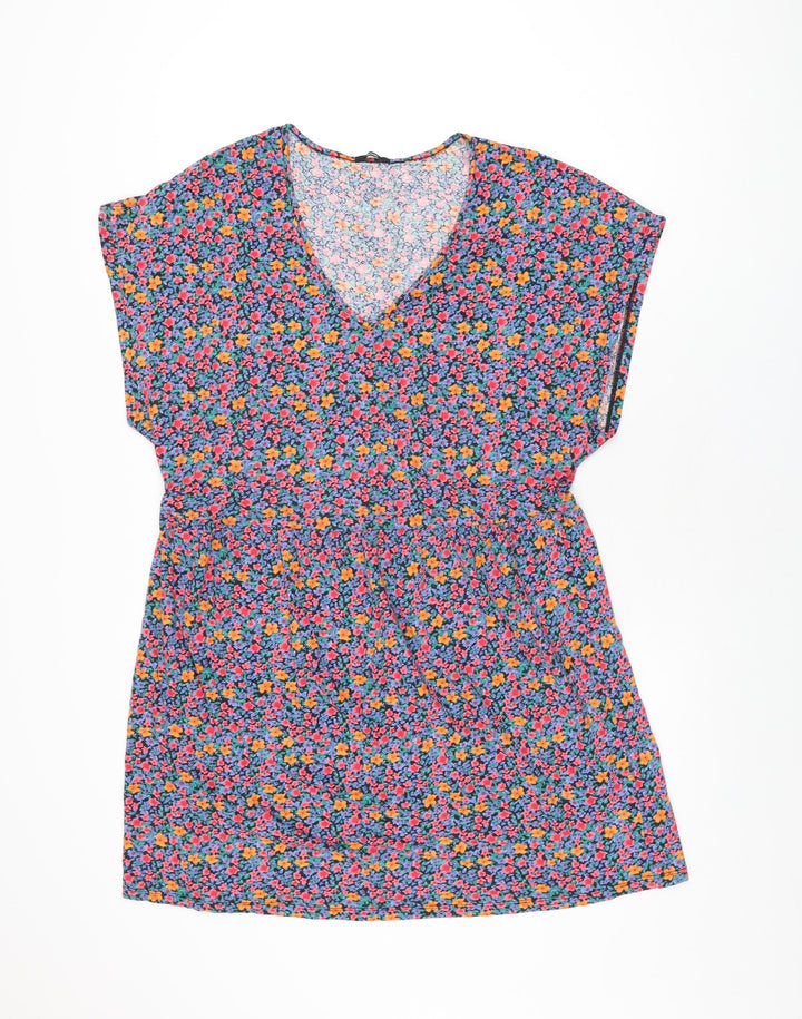 Tezenis Womens Multicoloured Floral Cotton Shift Size L V-Neck Pullover