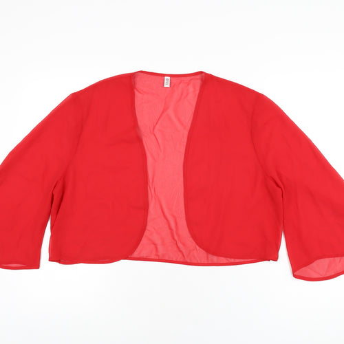 IEFIEL Womens Red Polyester Basic Blouse Size 2XL V-Neck