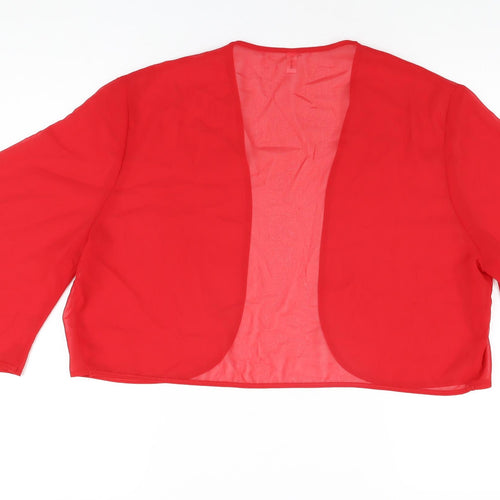 IEFIEL Womens Red Polyester Basic Blouse Size 2XL V-Neck