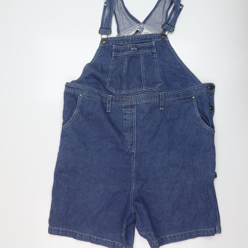 Oh! Mamma Womens Blue Cotton Dungaree One-Piece Size S Buckle