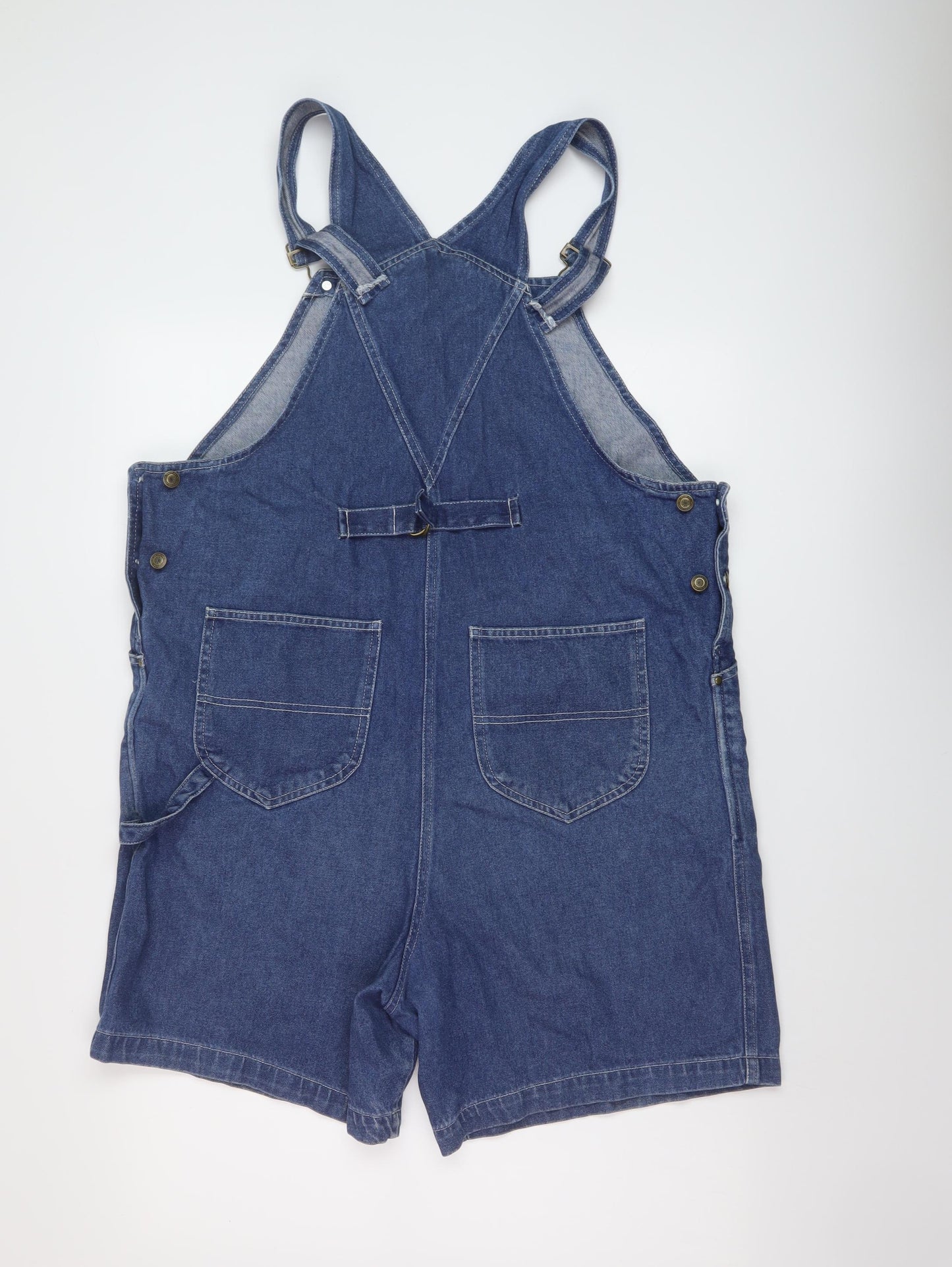 Oh! Mamma Womens Blue Cotton Dungaree One-Piece Size S Buckle