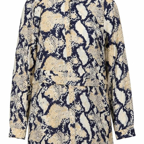 Missguided Womens Beige Animal Print Polyester Tunic Blouse Size 10 Mock Neck