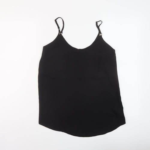 Dorothy Perkins Womens Black Polyester Basic Tank Size 6 Round Neck