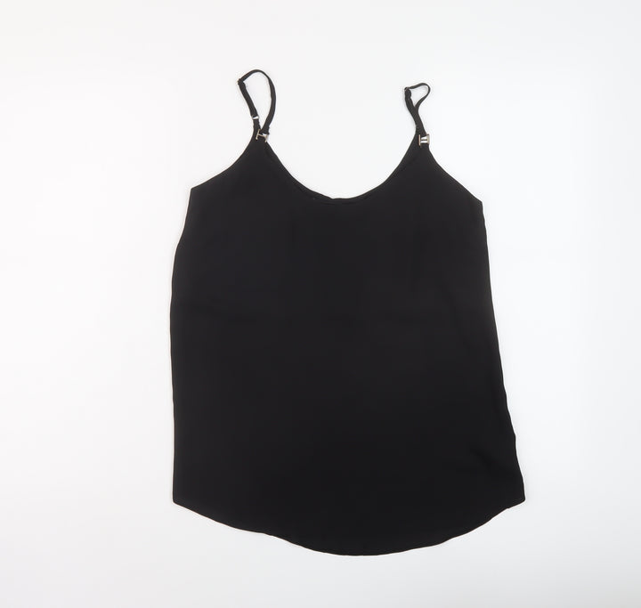 Dorothy Perkins Womens Black Polyester Basic Tank Size 6 Round Neck