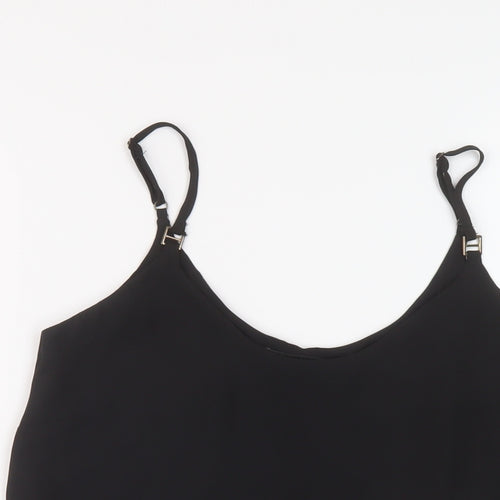 Dorothy Perkins Womens Black Polyester Basic Tank Size 6 Round Neck